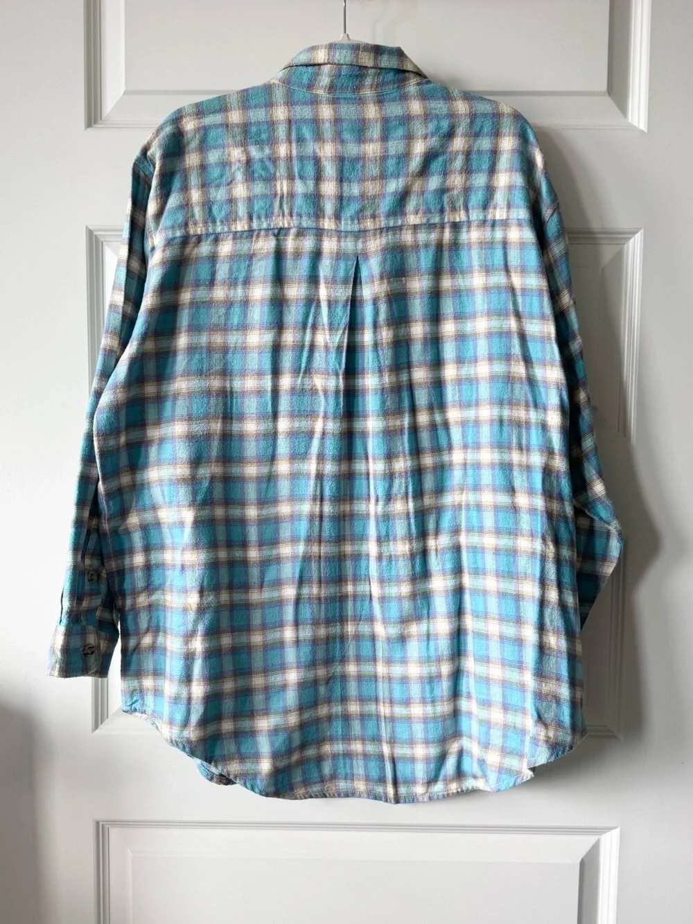 Vintage Honors Plus Size 100% Cotton Plaid Flannel Shirt 1X Teal Purple Cottagec